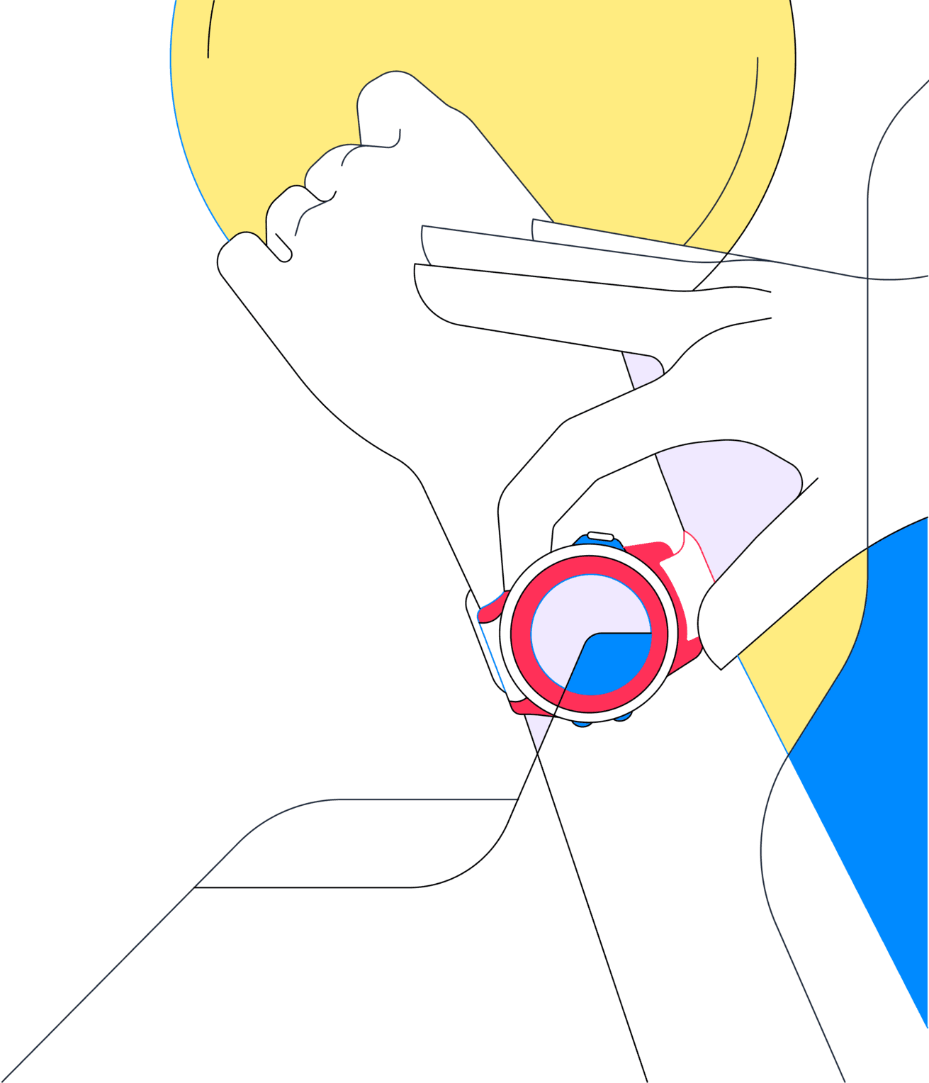 person wearing smart watch
